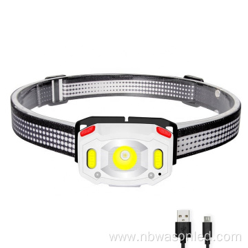 New Arrival LED Headlamp Gesture Sensing Headlight 350 Lumens Waterproof Rechargeable Head Lamp For Adults and Child